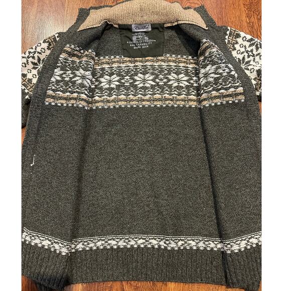 Reverb Vintage Men's Fair Isle Full Zip Cardigan Sweater – Approx. Size XL Y2K - Picture 3 of 8